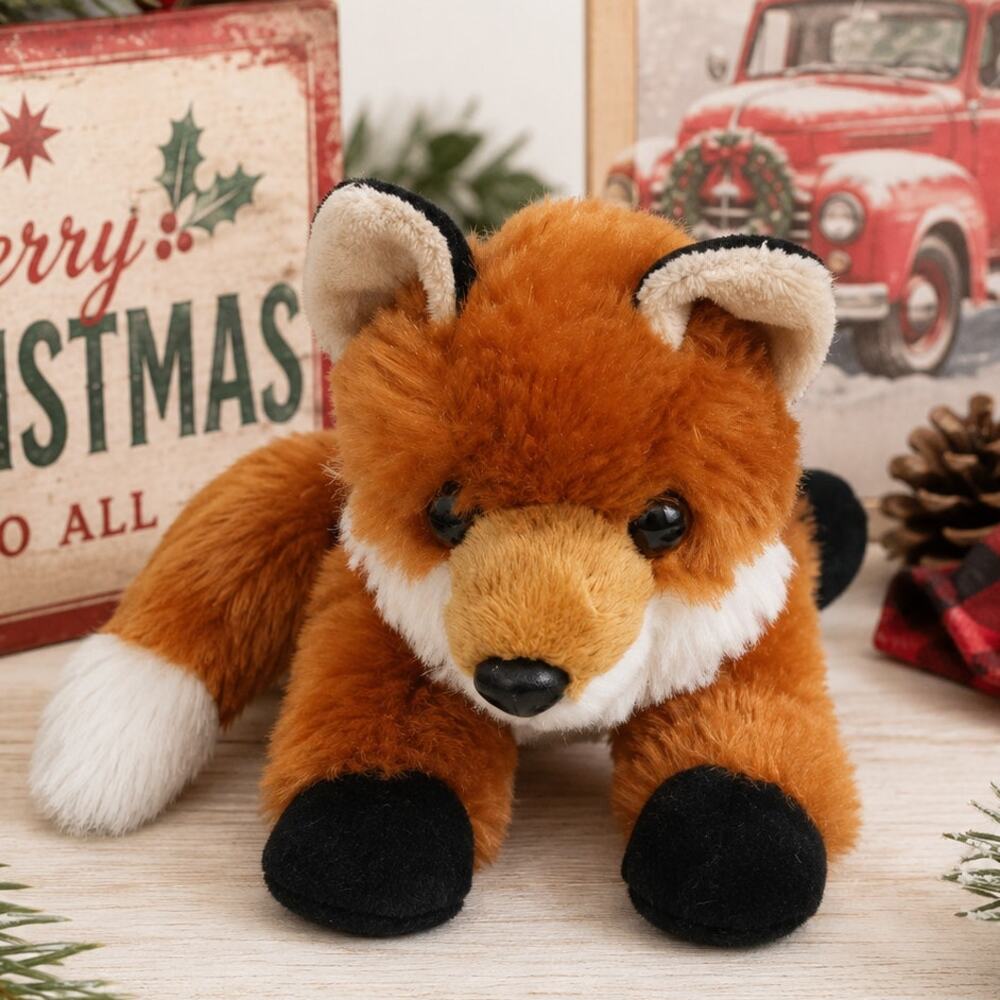 Red Fox Plush Woodland Animal Whimsical Plush 8" 2017 Handmade Soft Toy Aurora